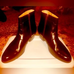 Mens Classic Brown Leather Cuban Heel Boots